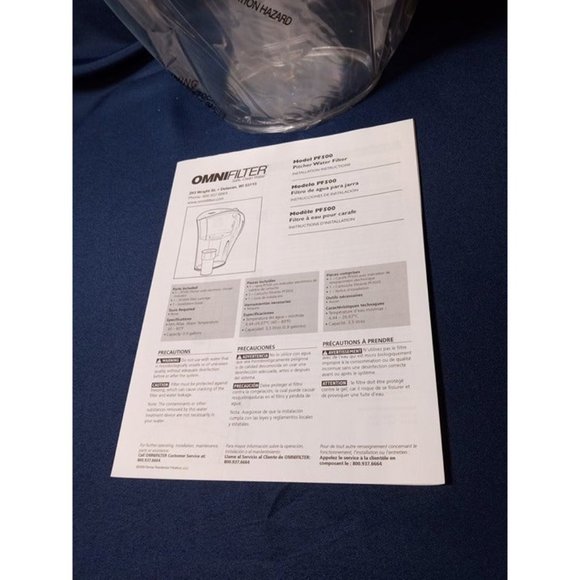 Pitcher Water Filter by OmniFilter BRAND NEW IN THE BOX - Picture 4 of 7